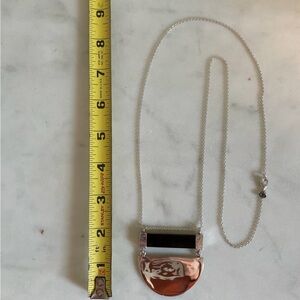 Silpada 925 Sterling Silver and Black 30” Pendant Necklace